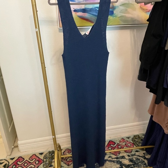 Free People Beach Deep Blue Backless Dress Large - Picture 3 of 3